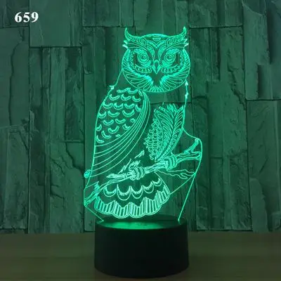 Сова земля настольные лампы для гостиной прекрасный мультфильм детские игрушки Детская комната украшения 3D Ночная настольная лампа - Цвет абажура: 7 color change
