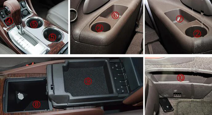 Car Anti-Dirty Pad Door Groove Gate Slot Cup Mats Armrest Storage Anti-Slip Mat For Buick Enclave 2014 |