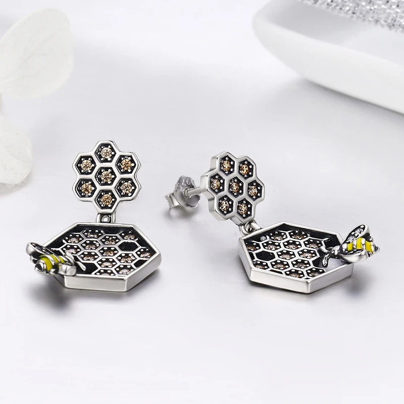 Подлинная стерлингового серебра 925 кубического циркония серьги для Для женщин