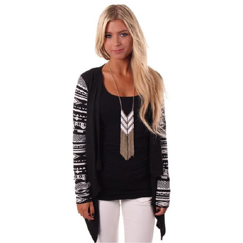 Irregular Women Floral Print Cardigans Casual Loose Spring Autumn Long Sleeve Female Sweater Coverup Tops Plus Size 5XL DLD1135 |