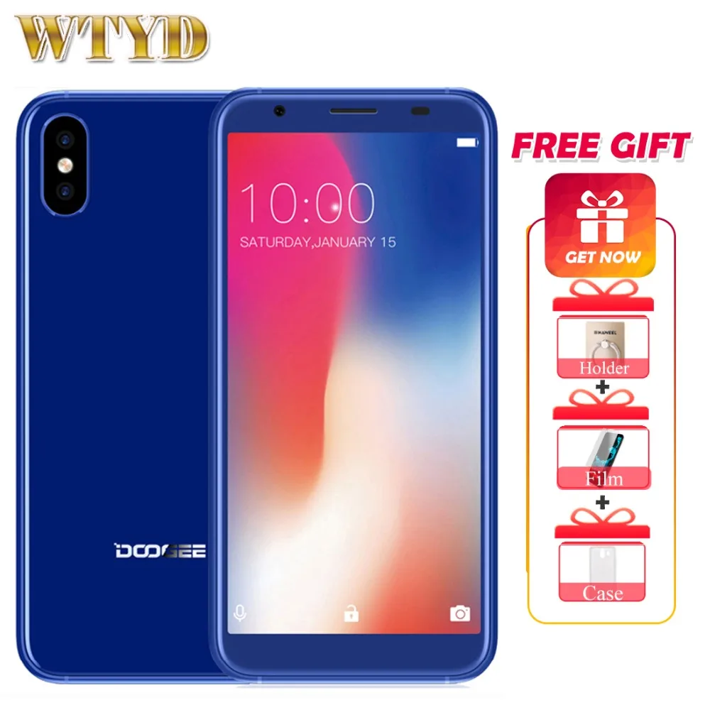 Оригинал DOOGEE X55 3g мобильные телефоны Android 7 1 Гб + 16 четырехъядерный смартфон
