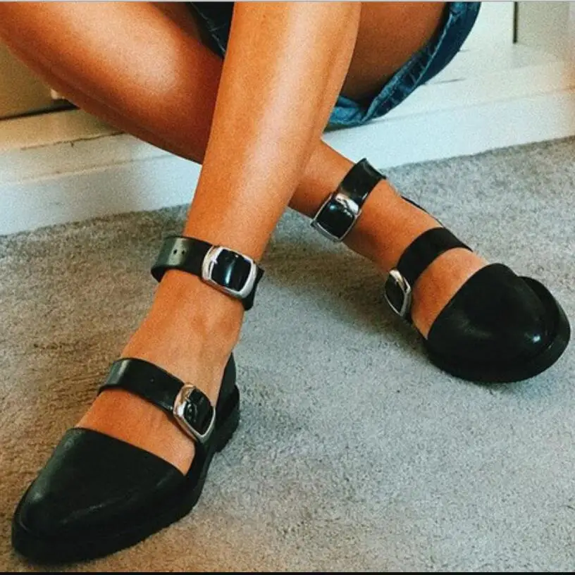 Летние сандалии на плоской подошве женская обувь + Zapatos De Mujer с острым носком и