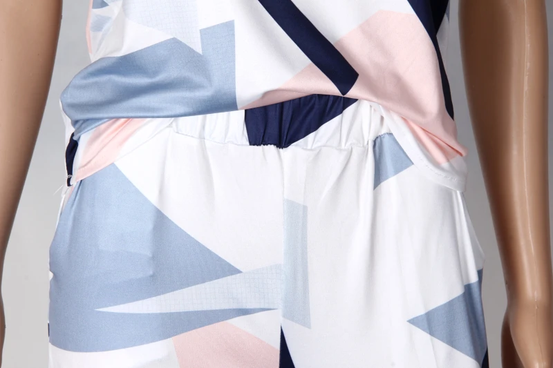 Женский комплект летняя шифоновая рубашка топ длинные штаны женская одежда