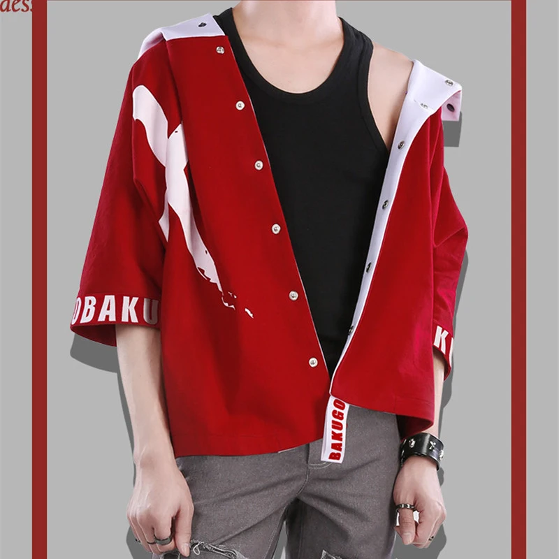 Boku без герой Академии Bakugou Katsuki жилетка Костюм для костюмированной вечеринки