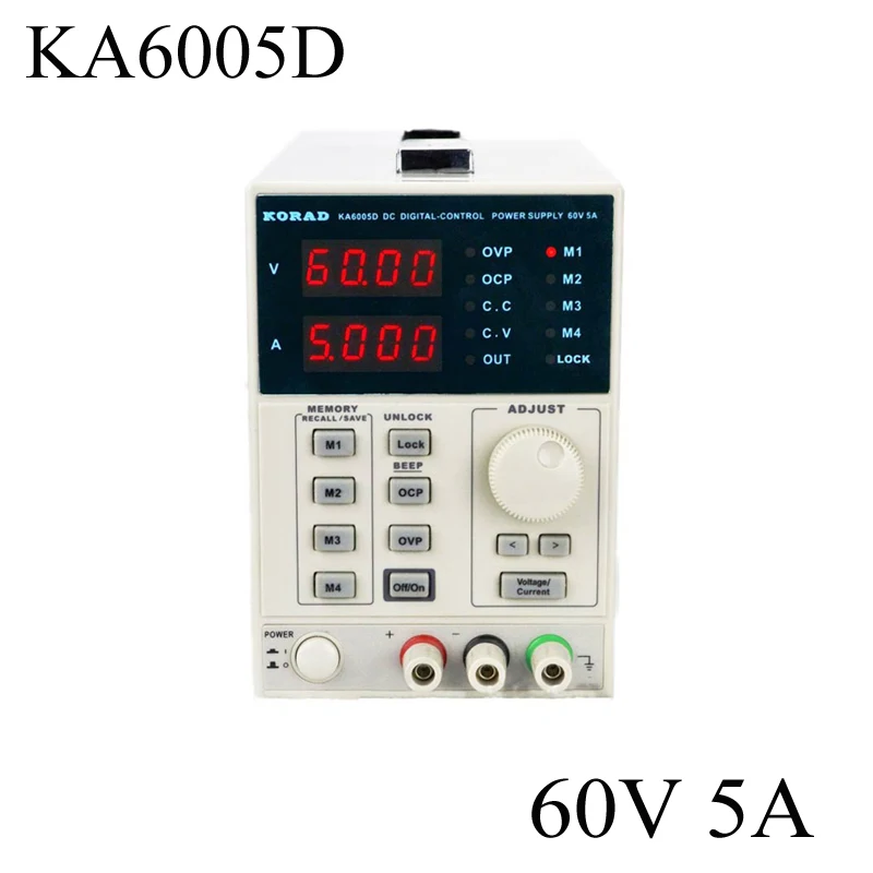 KORAD KA6005D-прецизионный Регулируемый 60 V, 5A DC Линейный источник питания Цифровой Регулируемый лабораторный класс