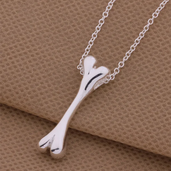 Fashion Silver color bone pendant necklace Cute gift jewelry for women wholesale price drop shipping |