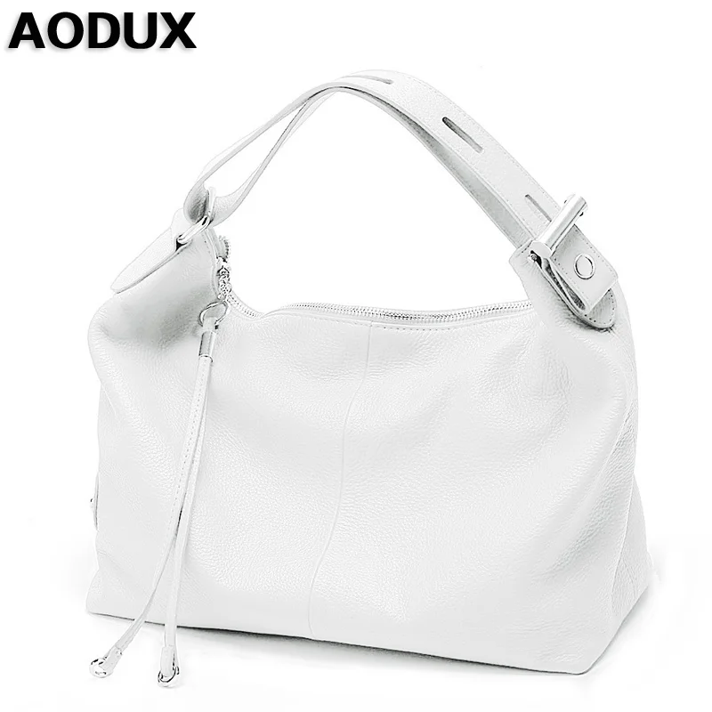 

Fast Shipping 100% Genuine Leather Women's Handbag Top handle Real Leather Ladies' Casual Tote Shoulder Bag White Gray Bags