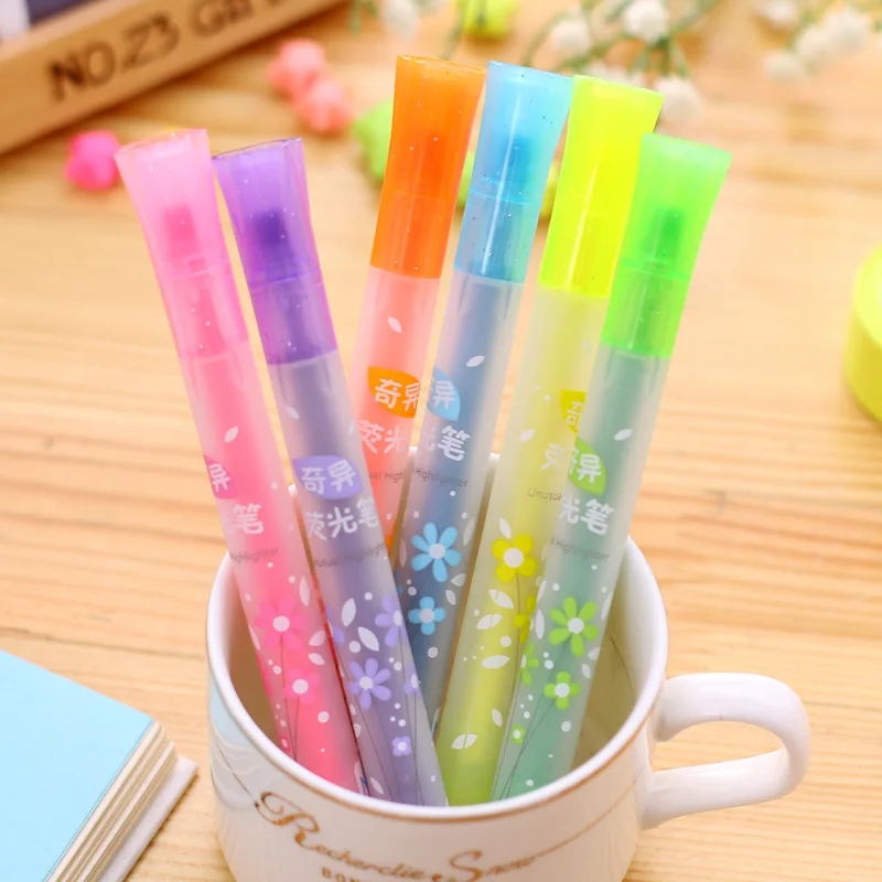 1PCS Cute Star Head Highlighter Marker Paintball Water Colored Drawing Pen Sationery Liquid Chalk School Office Supply