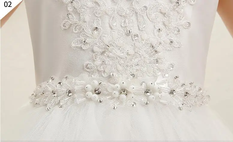 Girls White Wedding Dress Party Birthday Love Pattern Backless Clothing Kids Long Trailing for 3-12 years | Детская одежда и обувь