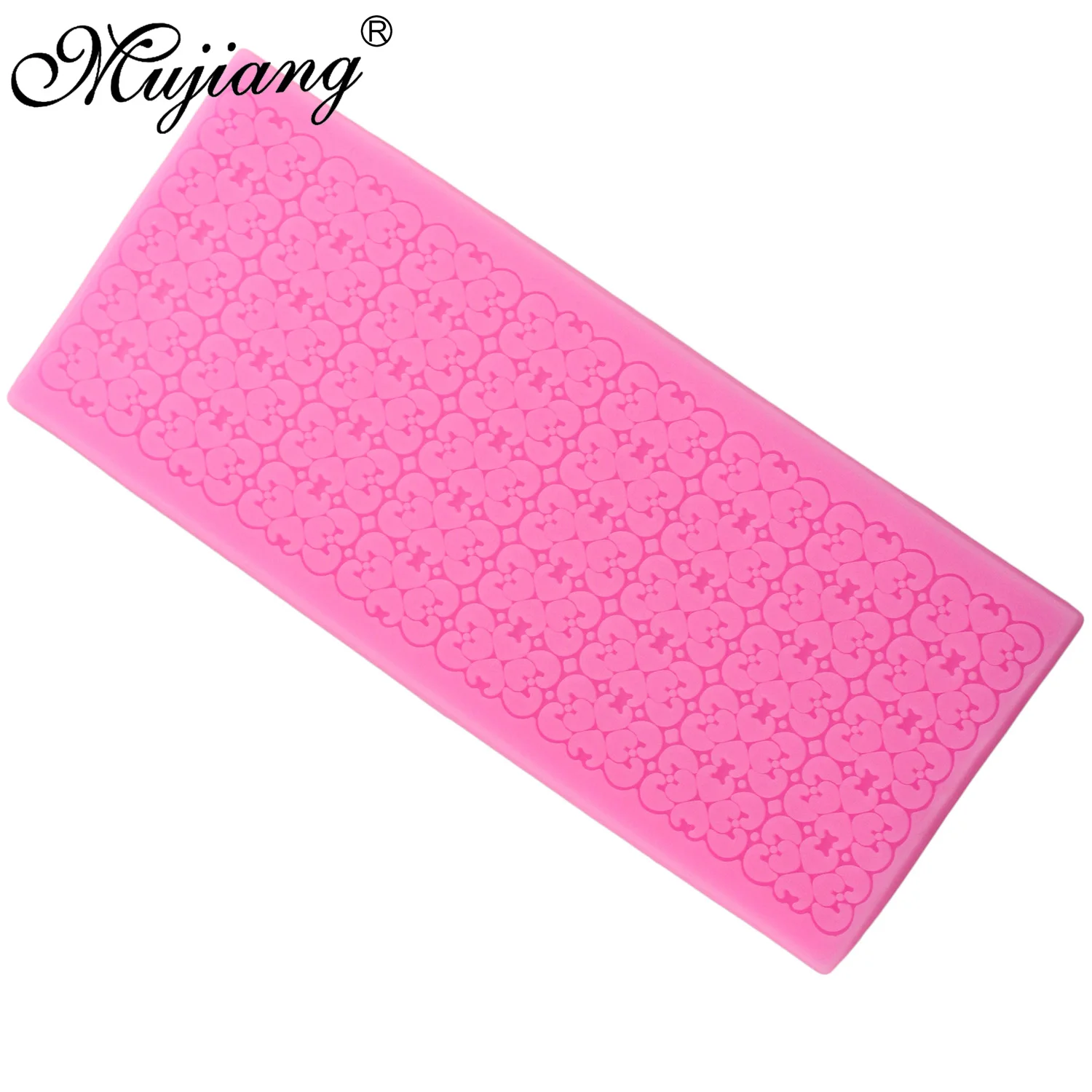 Mujiang цветок кружево силикон коврик из сахара торт границы инструменты для