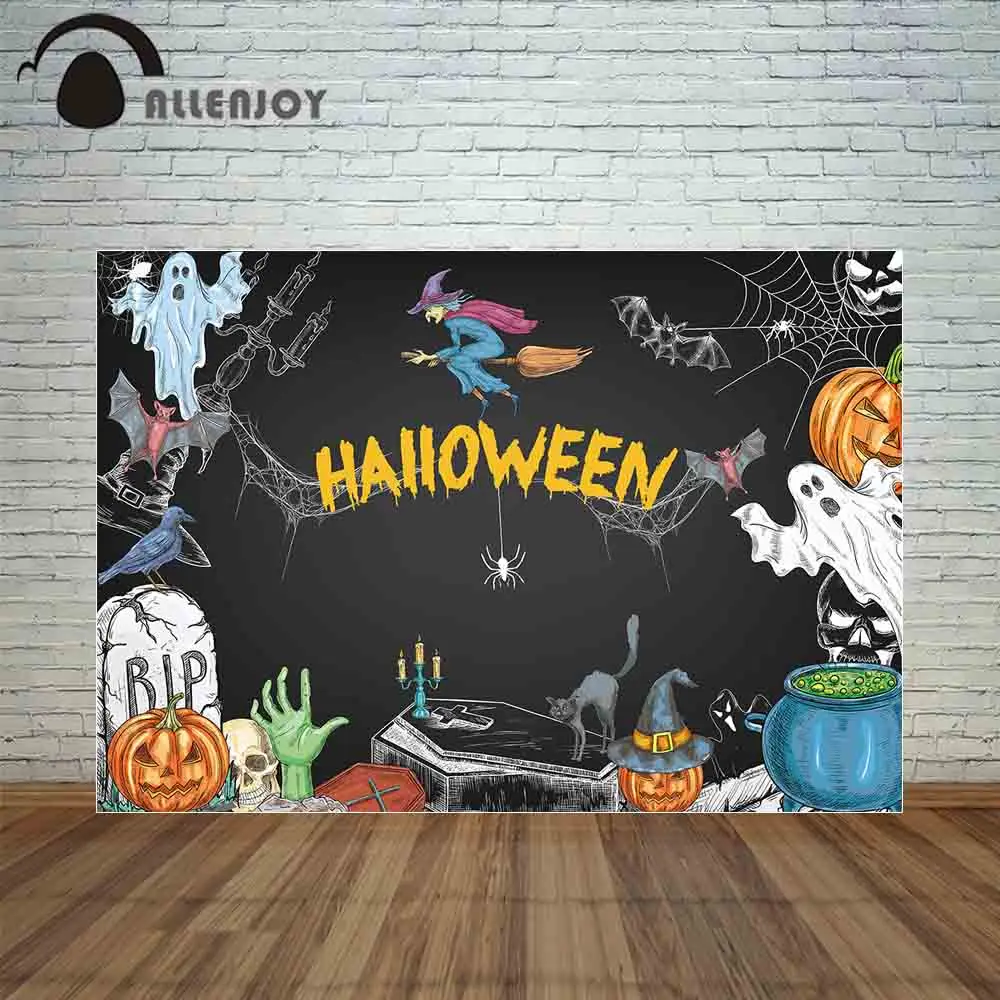 Allenjoy фоновая фотография Хэллоуин ужас Украшение мультфильм дети праздник