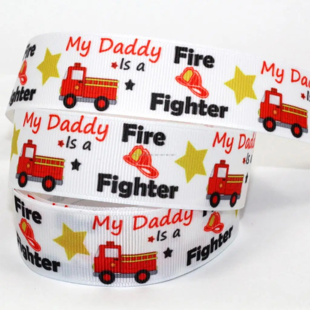 50 ярдов/партия с надписью My Daddy Is A пожарного печатная корсажная лента Father's Day