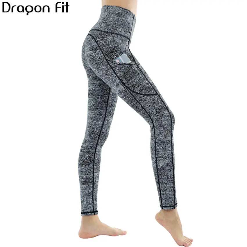 Женские Штаны Для Йоги Dragon Fit эластичные Леггинсы для йоги с высокой талией и
