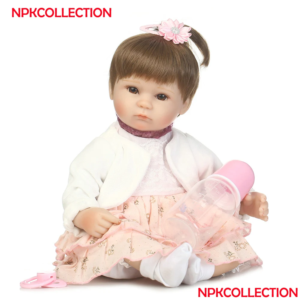 

Girl Doll reborn 16"40cm soft silicone reborn dolls for children gift real bebe alive reborn bonecas educational toys
