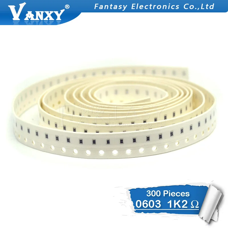 300 шт. 0603 чип фиксированный резистор SMD 1% 1 2 K ohm 1K2 122|smd resistor|resistor smdresistor |