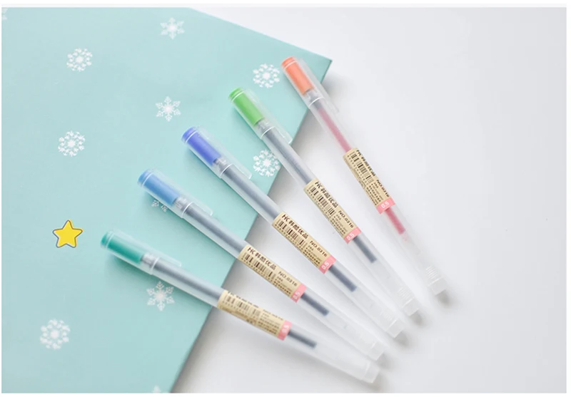 12 цветов/лот 0,5 мм MUJI стиль прозрачный скраб гелевая ручка цветная чернильная ручка нейтральная ручка для школы Студенческая офисная поставка