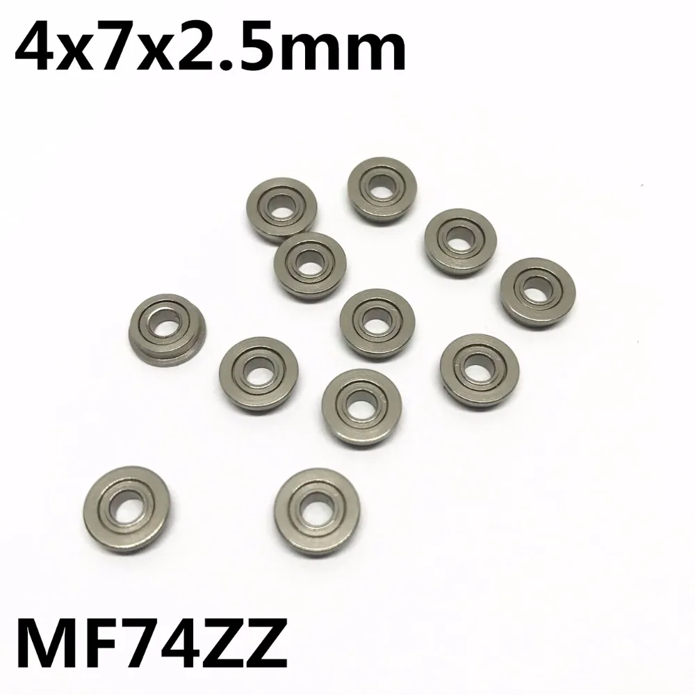 50Pcs MF74ZZ 4x7x2.5 mm Flange bearings Deep groove ball bearing High quality MF74