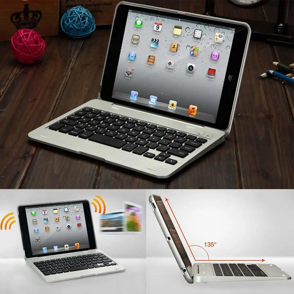 Складной беспроводной Перезаряжаемый чехол-клавиатура для iPad Mini E
