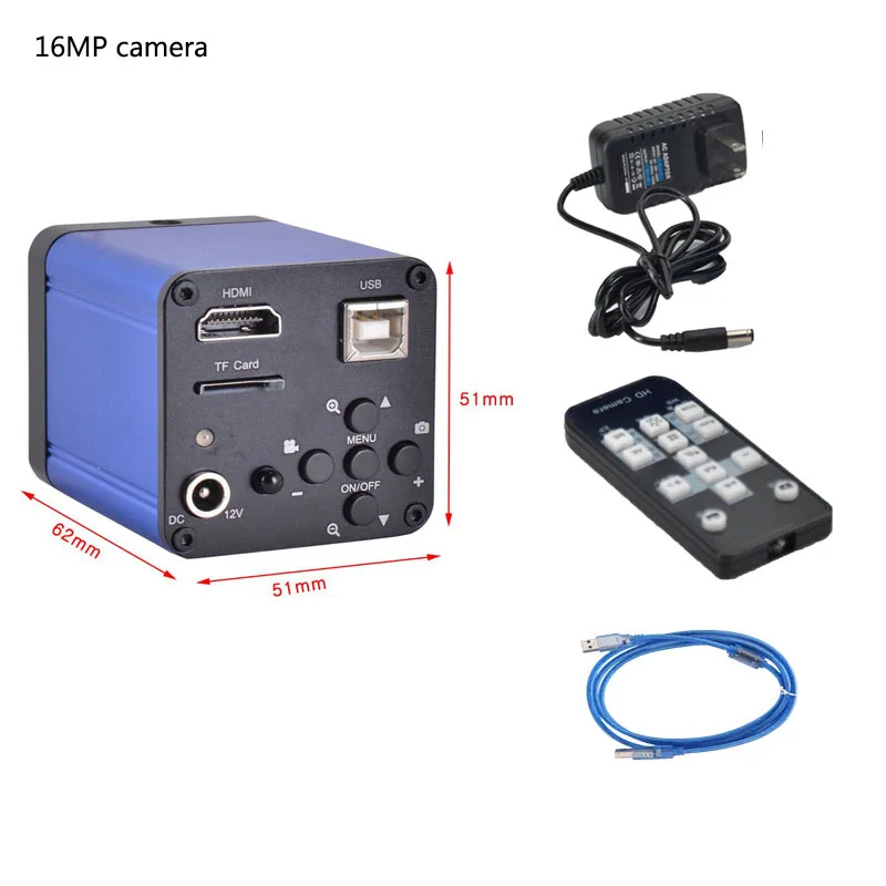 16MP Full HD 1080P 60FPS HDMI usb цифровой промышленный микроскоп камера комплект+ большая стерео настольная подставка+ 180X C-MOUNT объектив+ 52 светодиодный светильник