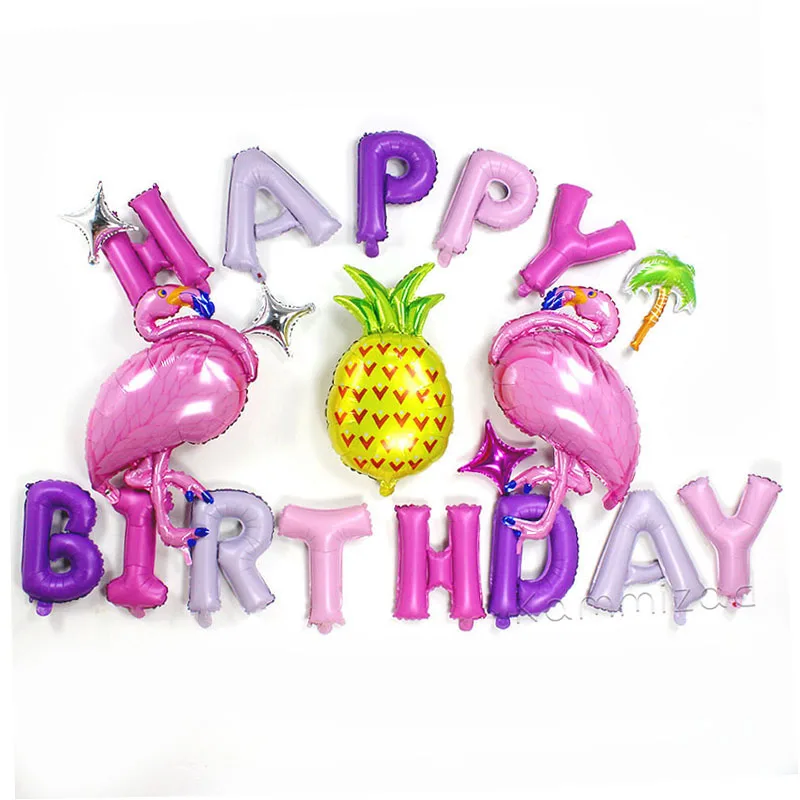 Princess Crown фольгированные шары 20 шт./компл. с днем рождения письмо Globos Фламинго