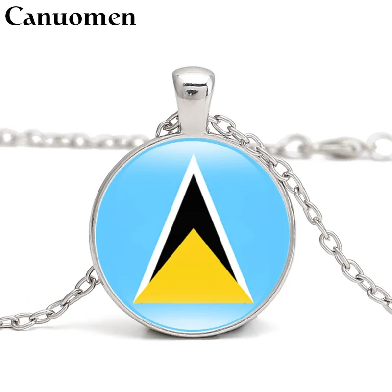 Canuomen Saint Lucia кулон в форме флага ожерелье страны Карибского бассейна национальные