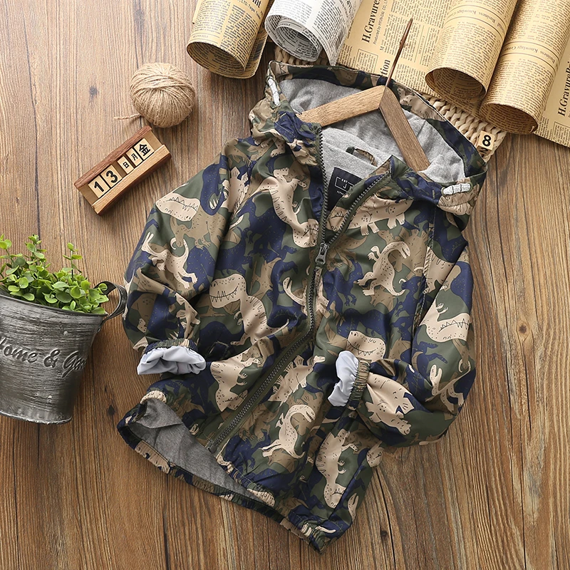 IYEAL ветрозащитная модная камуфляжная одежда с капюшоном рисунком динозавра для