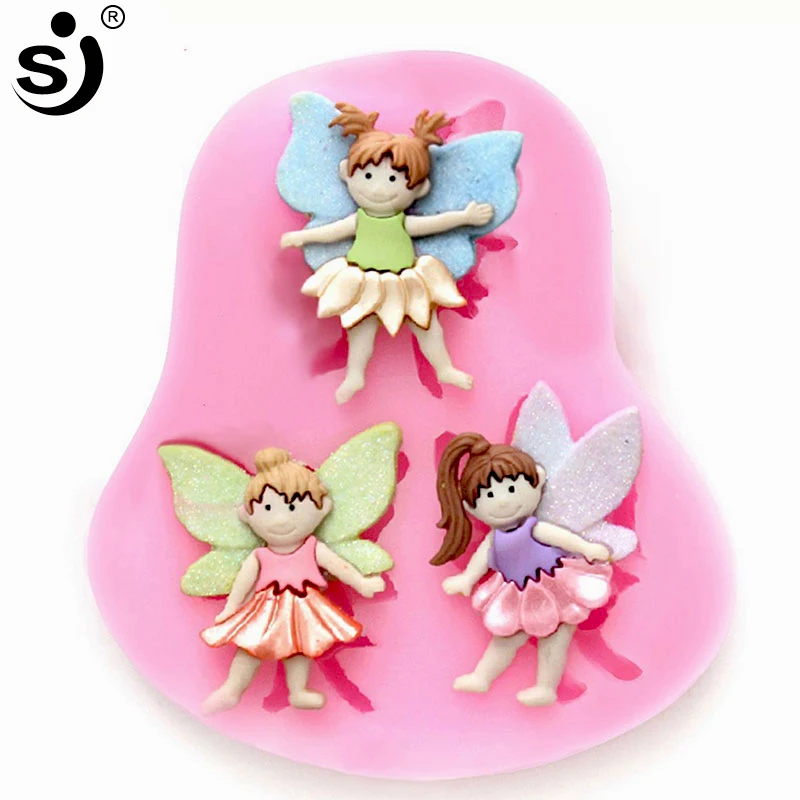 SJ Sugarcraft феи ангел силиконовая форма помадка инструменты для украшения торта