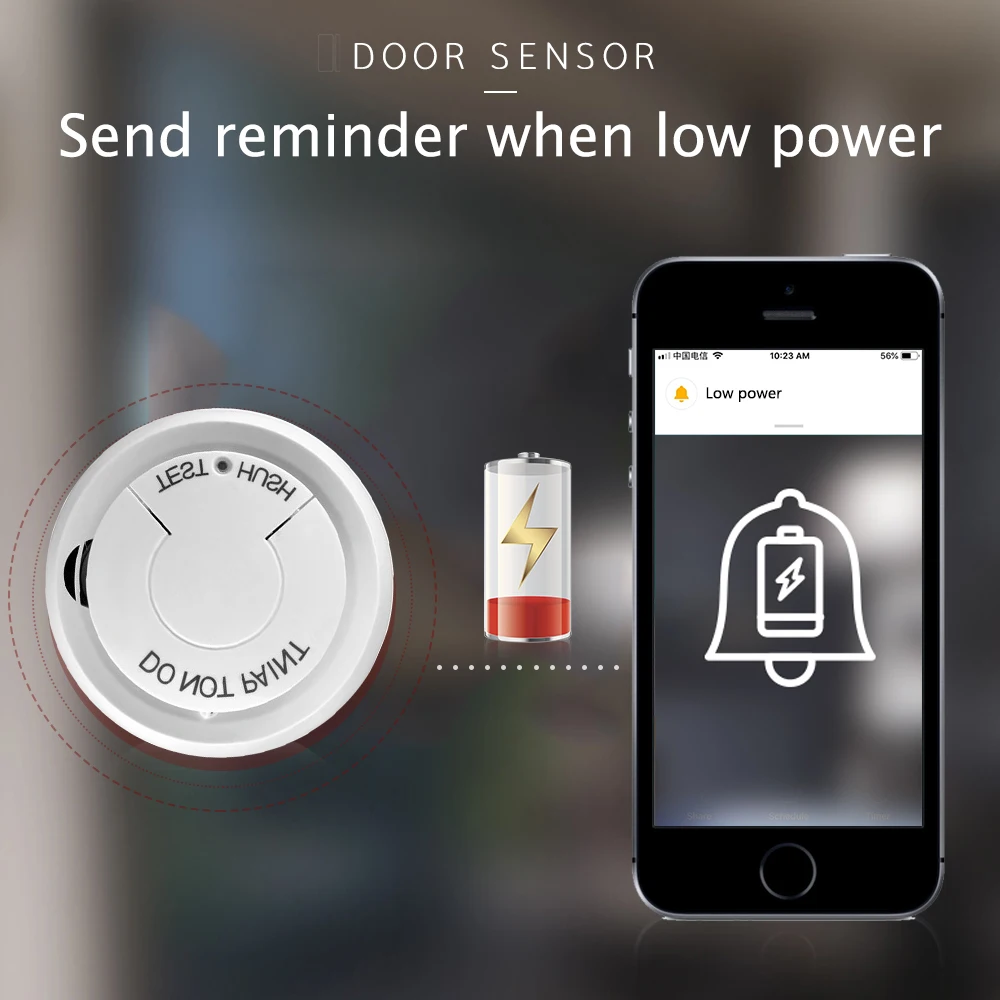 

EACHEN Wifi Smoke Detector Fire Alarm Security System Smart Smoke Sensor Smart Life Tuya Works With Alexa Google Home IFTTT