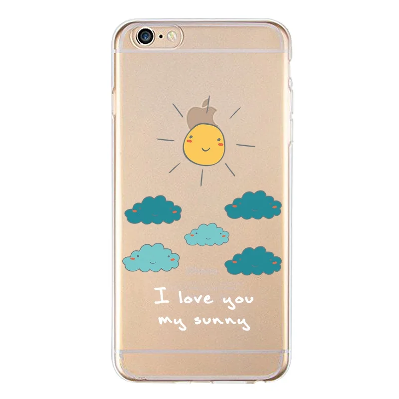 Пляжный мягкий прозрачный чехол из ТПУ для iPhone 4/4S 5 5S 6 6plus 7 8plus x силиконовый с
