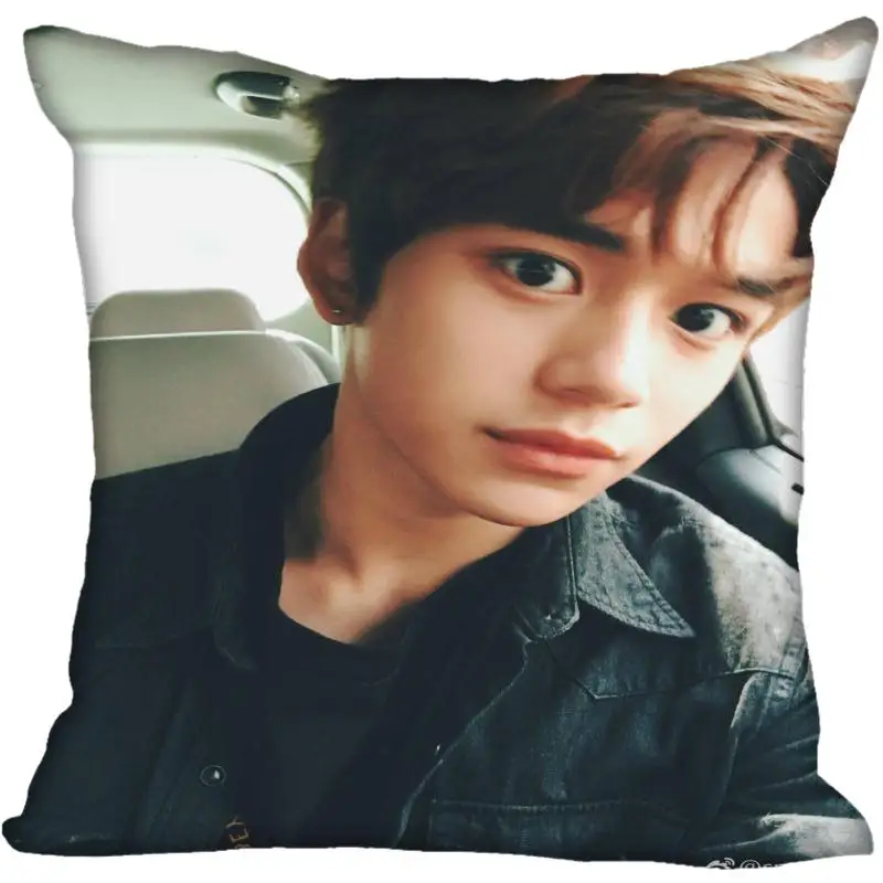 3 Fan Xi, хит, на заказ, KPOP NCT Lucas, принтованная шелковая квадратная наволочка, для дома, декоративная, на молнии, атласная наволочка(одна сторона - Цвет: 3