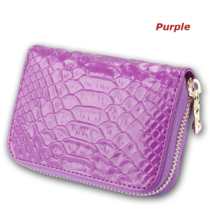Кошелек женский из натуральной кожи под змеиную кожу на молнии|card case|credit card bagcard bag