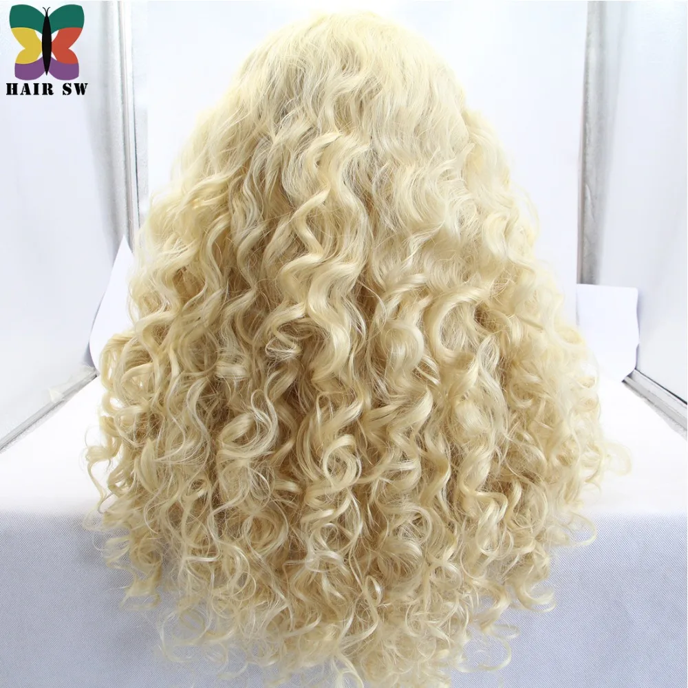 Волосы SW длинные волнистые светлые синтетические парики на шнурках спереди