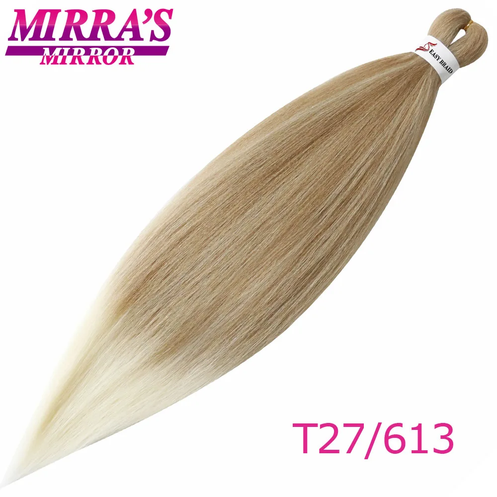 T#27/613 Mirra's Mirror's Mirra's Mirror, косички для волос, Омбре, предварительно растягивающиеся плетеные волосы, синтетические волосы кроше для наращивания 2" 26" EZ Professional - Цвет: T#27/613