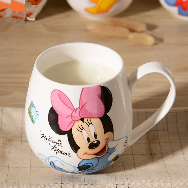 Minnie Мультяшная кружка Микки Минни керамические чашки молоко 420 мл креативная модная парная кружка кофейная чашка для воды Милая чашка для завтрака Рождественский подарок - Цвет: Minnie