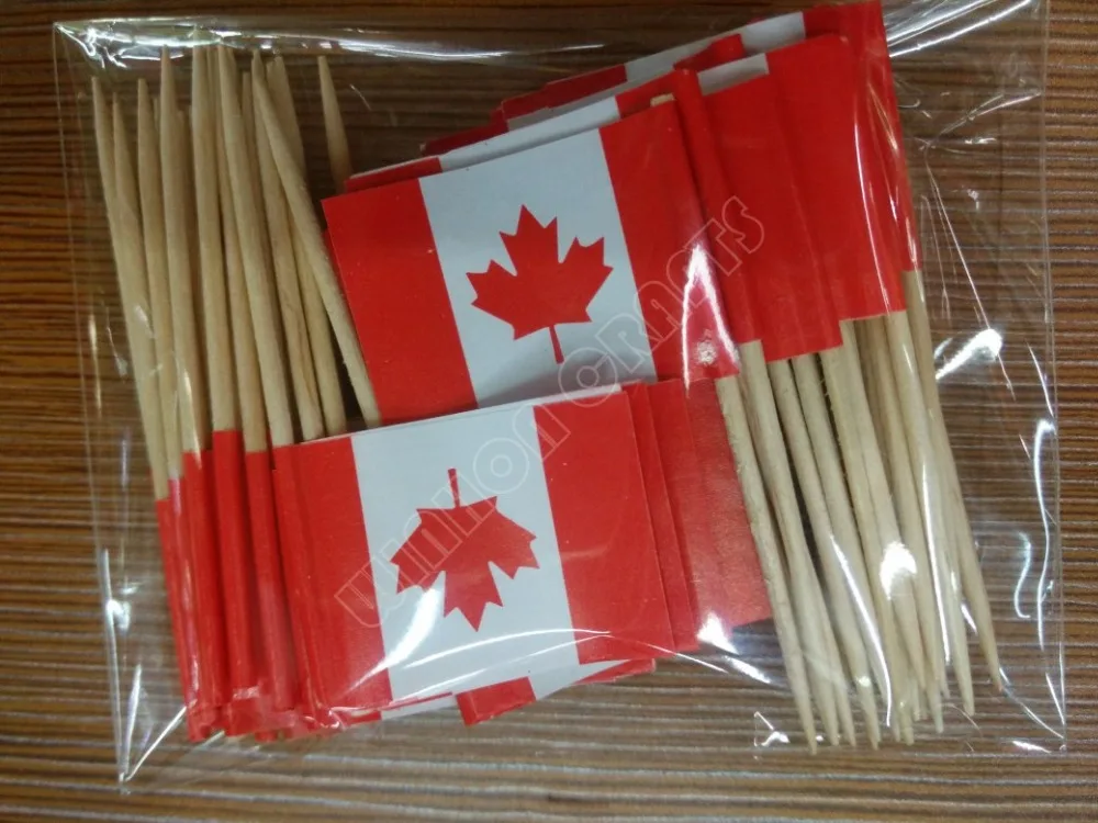 Мини канадские флаги для зубочисток 50 шт. бумажные пищевые пики тортов кексы