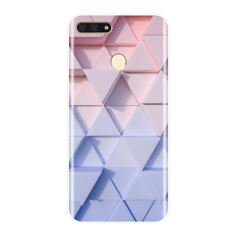 Мягкий чехол для телефона huawei Y5 Y6 Y7 Prime 2018 Y9 2019 силикон Роскошные Геометрия задняя