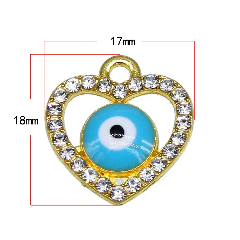 6pcs Lucky Eye Heart Necklace Pendant DIY Bracelet Accessories enamel charms for jewelry making | Украшения и аксессуары