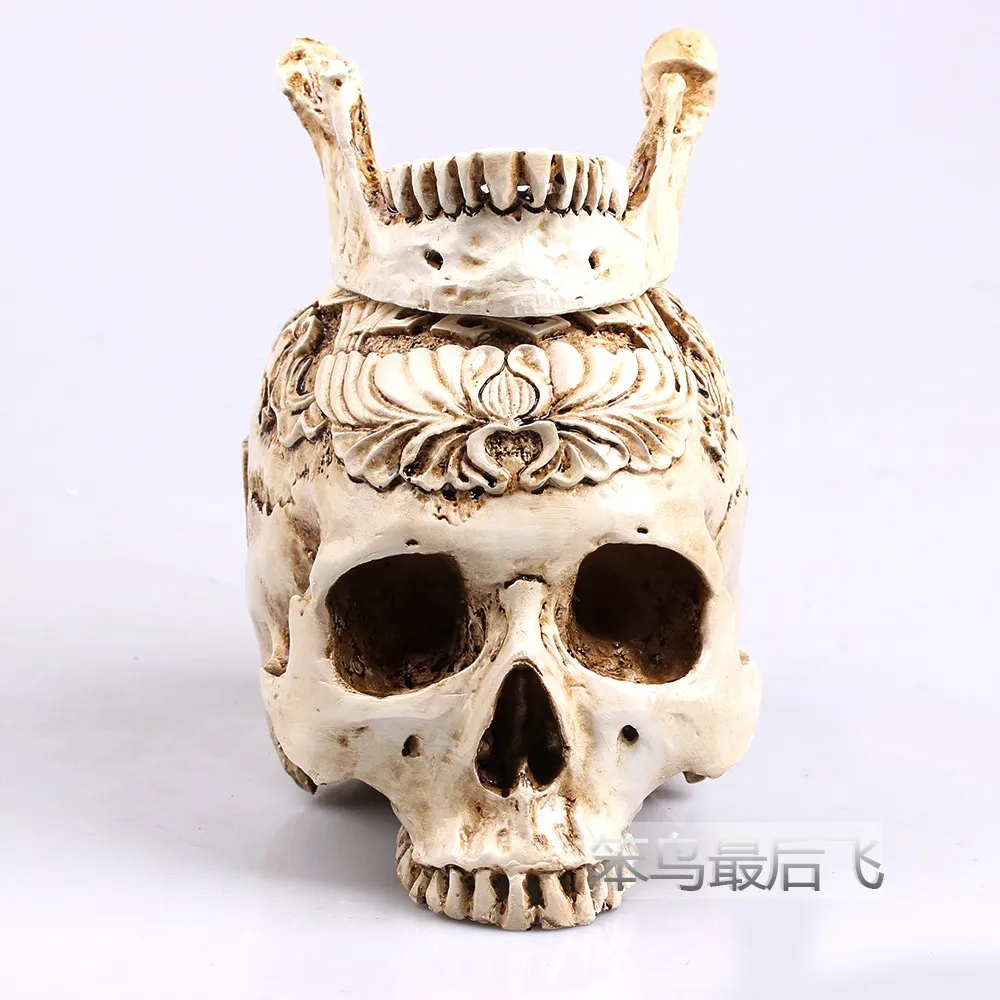 

Antique white Egypt 1: 1 human skull model life size resin skull model art teaching human skeleton model free shipping