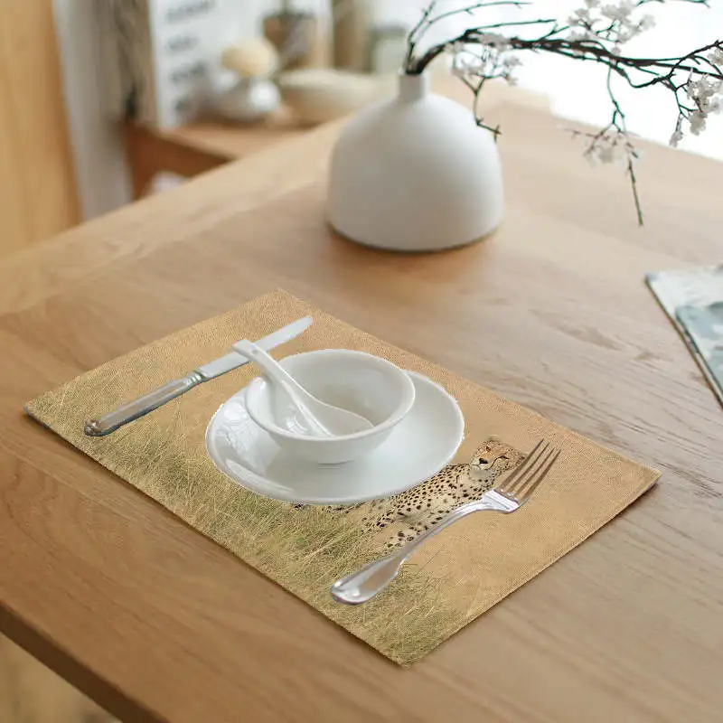 6 32X42 салфетки хлопок белье Африканский животный узор салфетки De Table Tissu обеденный стол для всей семьи кухонные материалы для ресторанов и отелей - Цвет: 6
