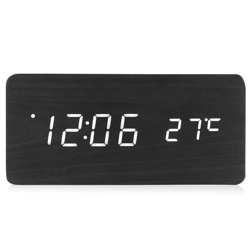 LED Wooden Alarm Clock Time Temperature Calendar Display | Дом и сад