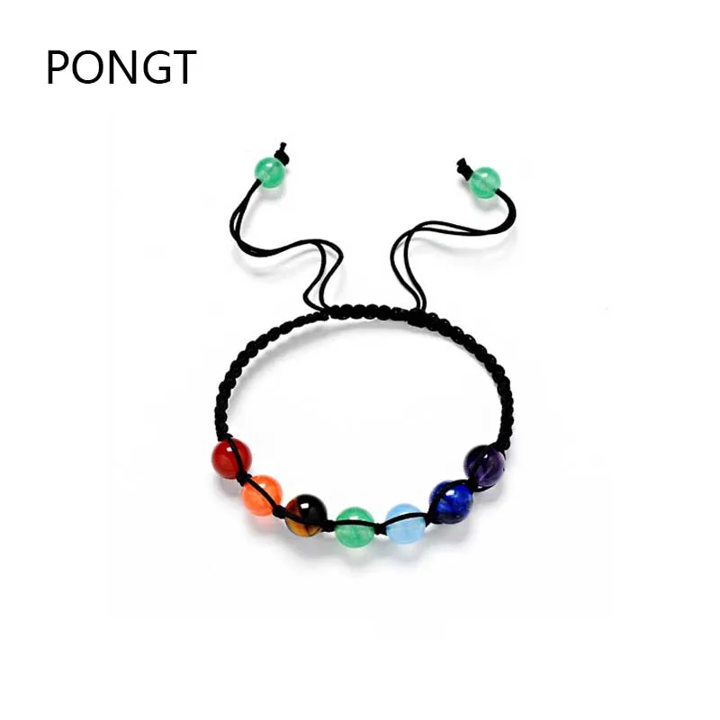 Лидер продаж браслет из натурального камня для женщин браслеты с 7 чакрами и