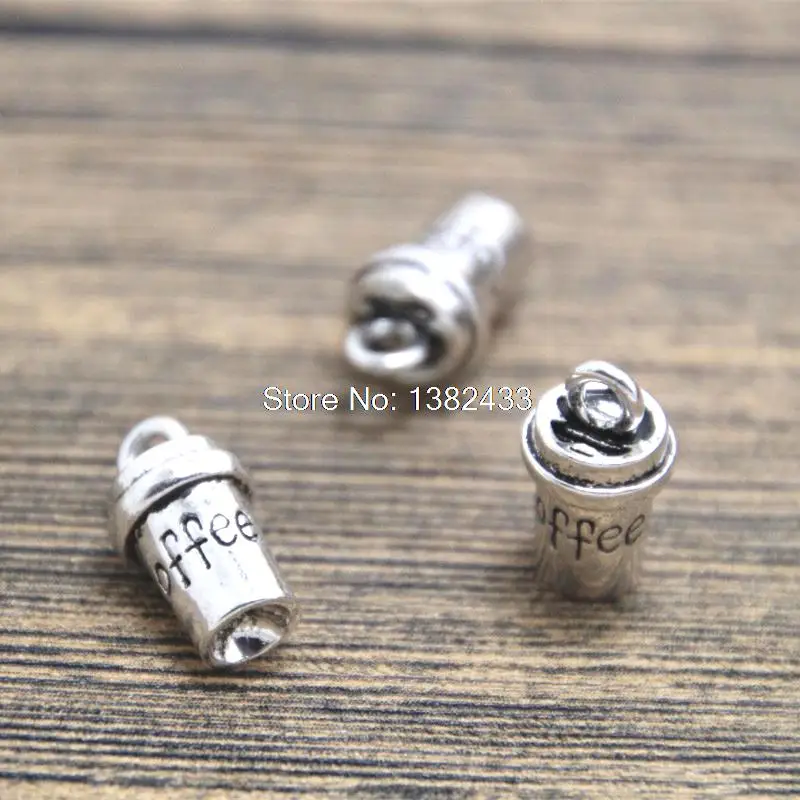 10 шт. кофейная чашка амулеты серебристого оттенка с подвеской 15X8mm|charm pendant|cup