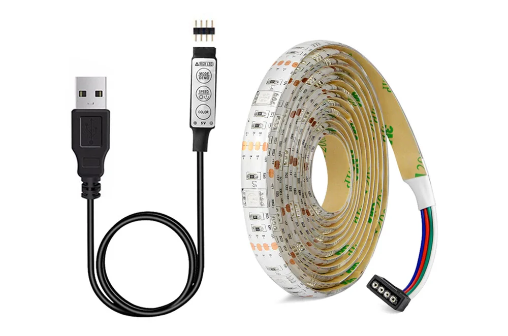 IP20/IP65 1 м 2 м 3 м 4 м 5 м DC 5 В rgb гибкая USB LED полосы света 5050 SMD Стинг лента клейкая лента ТВ Задний план освещения