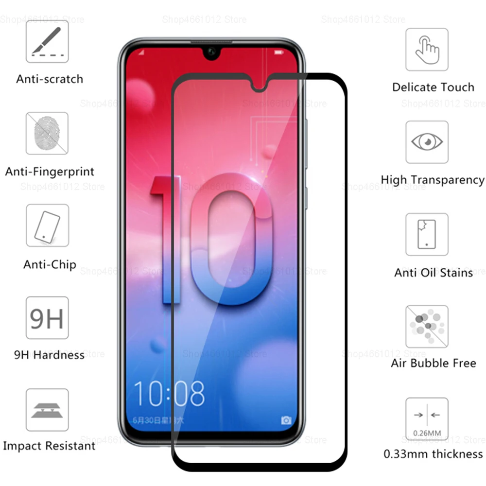 Защитное стекло для Huawei Honor 10 lite light HRY Lx1 Lx2 защита экрана с полным покрытием