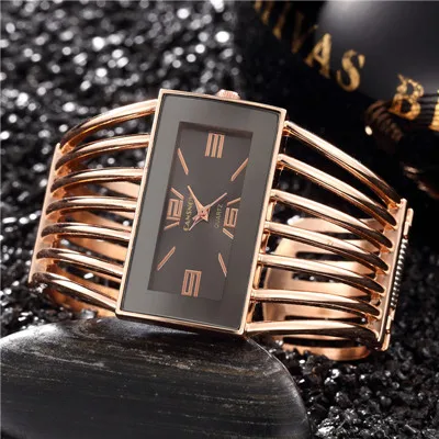 Rose gold black Женские часы с большим циферблатом, золото, серебро, браслет, элегантные брендовые аналоговые кварцевые часы, женские часы, Reloje Mujer Montre, браслет, Femme - Цвет: Rose gold black