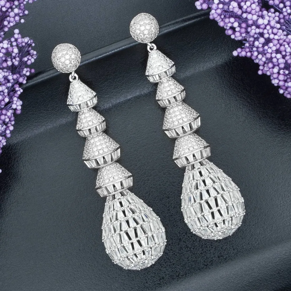 Женские серьги ModemAngel модные роскошные медные из бамбука с фианитом AAA для