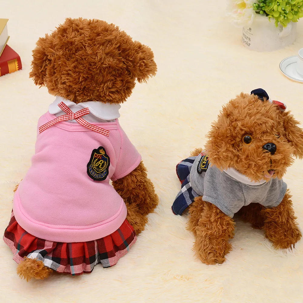 Школьный стиль собака одежда Симпатичные Чихуахуа Пальто костюм щенок наряд для
