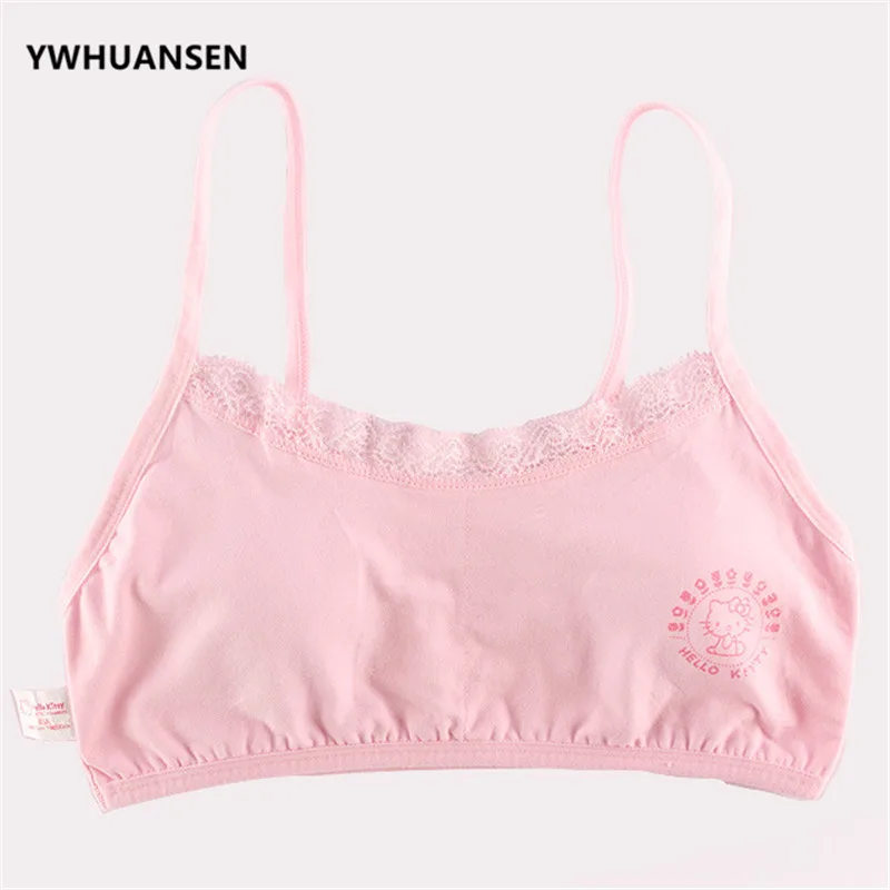 2018 рисунок Hello kitty спортивный бюстгальтер для девочек хлопковая одежда кружевной