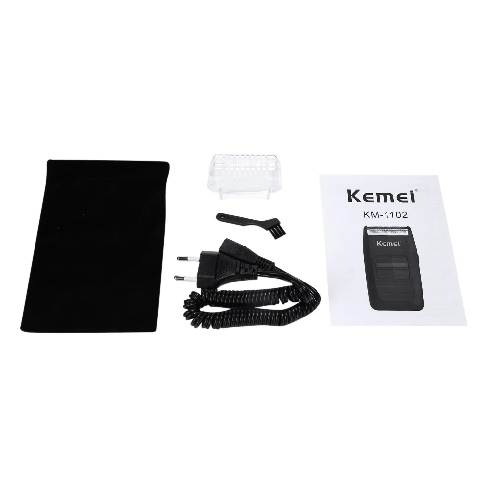 Kemei-1102 Аккумуляторная Беспроводная Бритва для мужчин, плавающая Бритва для бороды, машина для ухода за лицом с двумя лезвиями, многофункциональный мощный триммер