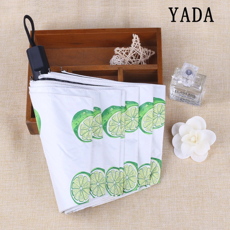 

YADA 2019 Creative Cute Lemon Folding Umbrella uv Sunny&Rainy Fruit Lemon Umbrella For Women summer Windproof Umbrellas YS685
